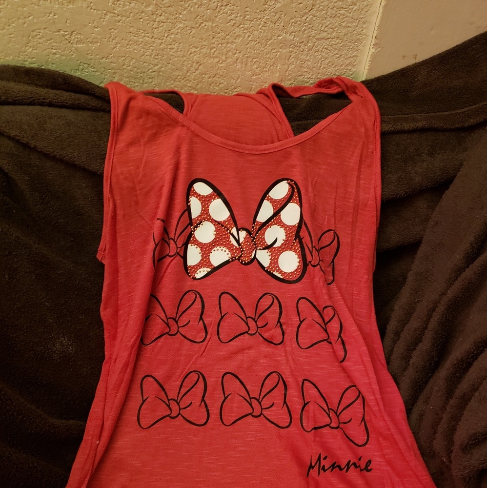 Minnie bow disney tank top never used